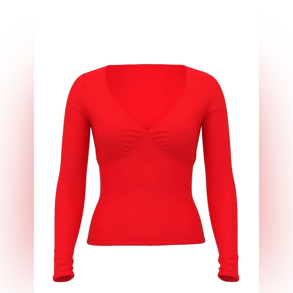 VS PINK BASE STRETCH RUCHED LONG SLEEVE TEE - Picture 3 of 6